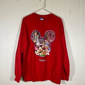 Vintage Disney World crewneck‎ sweatshirt Florida red size XL unisex